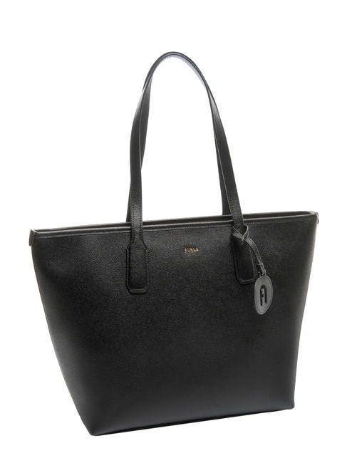 CLASSIC Shopper-Tasche aus Leder mit Andromeda-Print Schwarz - Damentaschen