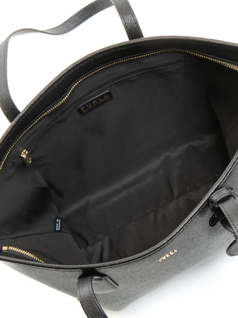 CLASSIC Shopper-Tasche aus Leder mit Andromeda-Print Schwarz - Damentaschen