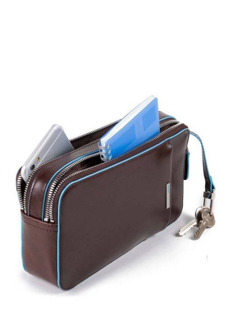 BLUE SQUARE Clutch aus Leder MAHAGONI - Damentaschen