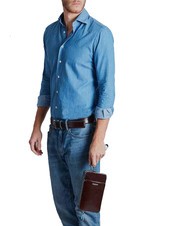 PIQUADRO BLUE SQUARE Clutch aus Leder MAHAGONI - Damentaschen - 4