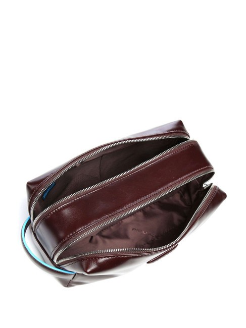 BLUE SQUARE  Kosmetiketui aus Leder MAHAGONI - Beauty-Case