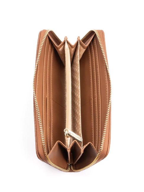 ARIA Gro&szlig;e Geldb&ouml;rse mit umlaufendem Rei&szlig;verschluss br&auml;unen - Brieftaschen Damen