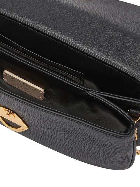 DEW Kleine Tasche aus geh&auml;mmertem Leder Schwarz - Damentaschen