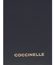 COCCINELLE TEBE Schultertasche aus strukturiertem Leder Mitternachtsblau - Damentaschen - 4