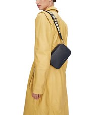 COCCINELLE TEBE Schultertasche aus strukturiertem Leder Mitternachtsblau - Damentaschen - 5