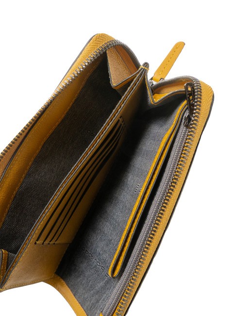 BLACK SQUARE  M&uuml;nzetui aus Leder Gelb - Brieftaschen Herren