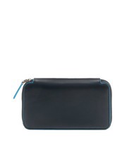 PIQUADRO CAMPIONARIO - BLUE SQUARE  Geldb&ouml;rse aus Vollnarbenleder Blau - Brieftaschen Herren - 3