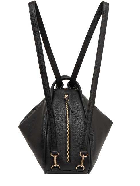 TRIO  Rucksack aus geh&auml;mmertem Leder schwarz25 - Damentaschen