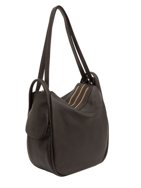 TRIO  Rucksack aus geh&auml;mmertem Leder Kaffee25 - Damentaschen