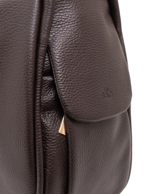 TRIO  Rucksack aus geh&auml;mmertem Leder Kaffee25 - Damentaschen