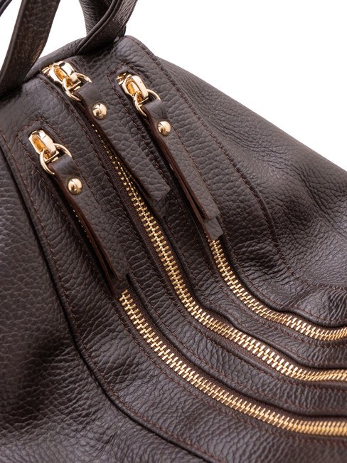 TRIO  Rucksack aus geh&auml;mmertem Leder Kaffee25 - Damentaschen