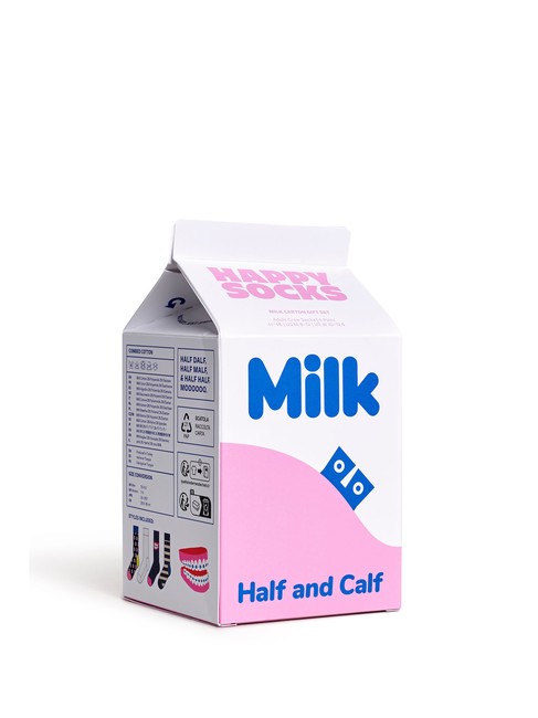 MILK CARTON Geschenkset mit 4 Paar Socken Wei&szlig; - Unisex-Socken