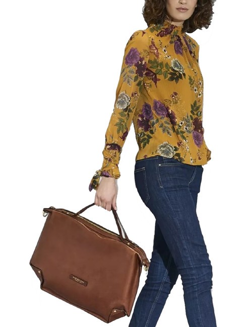 UNICA  Hand-/Umh&auml;ngetasche aus Leder BRAUN - Damentaschen