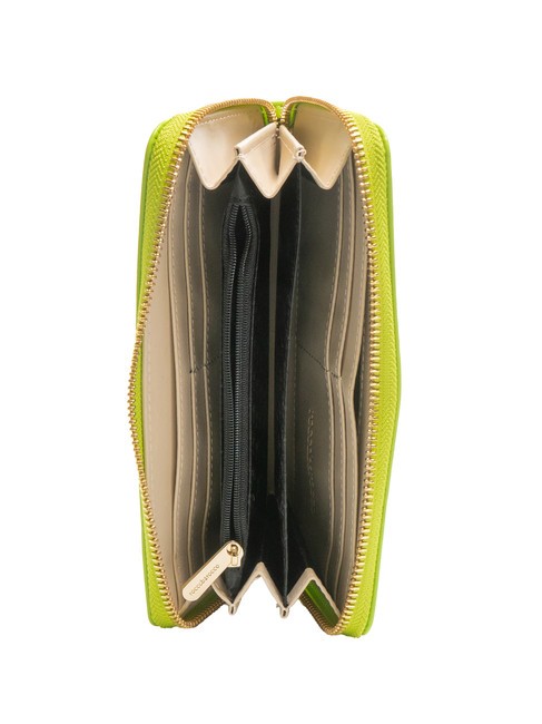 GAIA Gro&szlig;e Geldb&ouml;rse mit umlaufendem Rei&szlig;verschluss Gr&uuml;n - Brieftaschen Damen