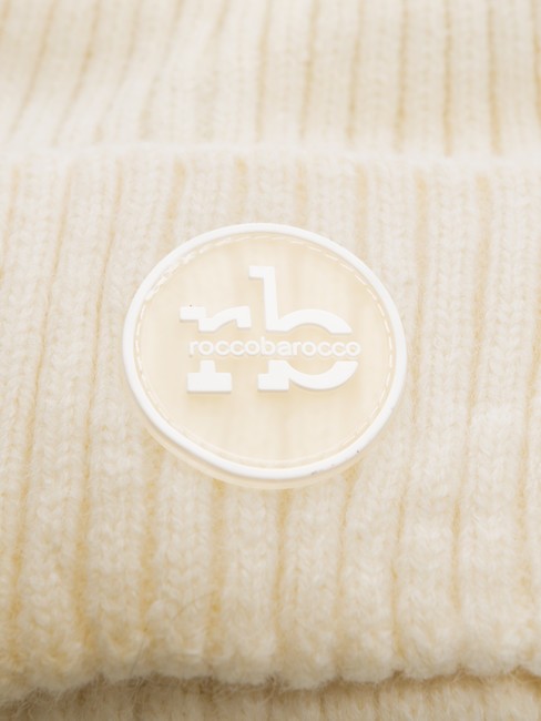 PON PON Kappe mit Manschette Wei&szlig; - M&uuml;tzen/H&uuml;te