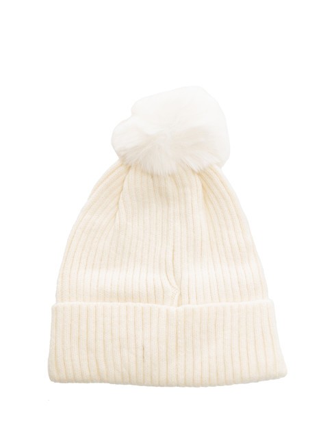 PON PON Kappe mit Manschette Wei&szlig; - M&uuml;tzen/H&uuml;te