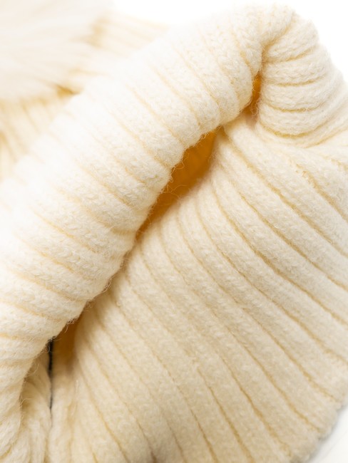 PON PON Kappe mit Manschette Wei&szlig; - M&uuml;tzen/H&uuml;te