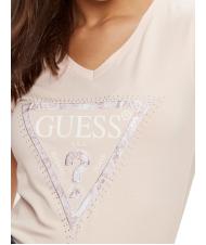 GUESS SS VN PYTHON TRIANGLE Kurzarm-T-Shirt sanftes Rosa - T-Shirts und Tops f&uuml;r Damen - 3