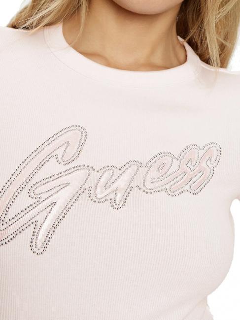 SS CN RIB LOGO Kurzarm-T-Shirt Zur&uuml;ckhaltendes Rosa - T-Shirts und Tops f&uuml;r Damen