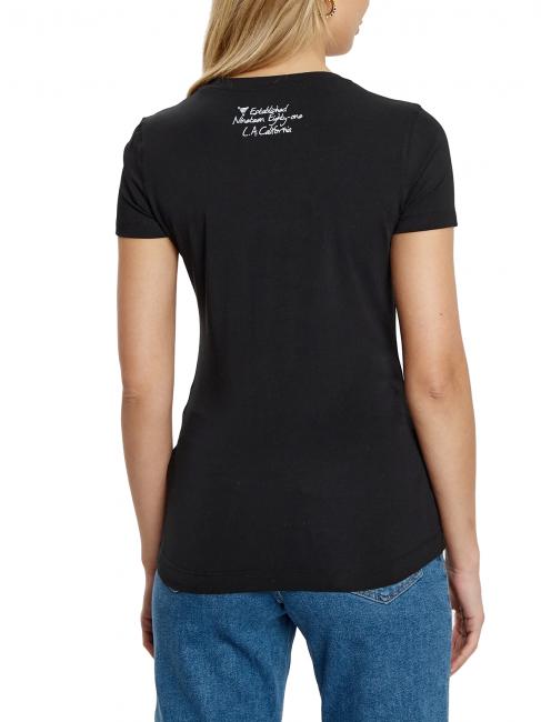 SS CN TRIANGLE FLOWER Baumwoll-T-Shirt jetbla - T-Shirts und Tops f&uuml;r Damen