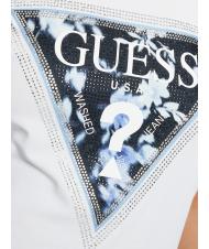 GUESS SS CN TRIANGLE FLOWER Baumwoll-T-Shirt purwei&szlig; - T-Shirts und Tops f&uuml;r Damen - 3