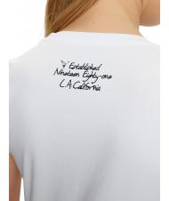 GUESS SS CN TRIANGLE FLOWER Baumwoll-T-Shirt purwei&szlig; - T-Shirts und Tops f&uuml;r Damen - 4