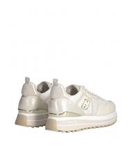 LIUJO MAXI WONDER 01 Plateau-Sneaker aus Leder und Mesh Elfenbein - Damenschuhe - 6