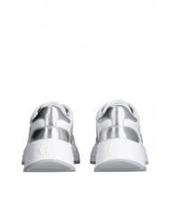 LIUJO EVA 02 Sneakers aus Leder und Lurex Wei&szlig;silber - Damenschuhe - 6