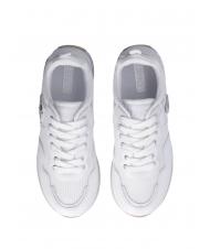 LIUJO MAXI WONDER 01 Plateau-Sneaker aus Leder und Mesh Wei&szlig; - Damenschuhe - 3