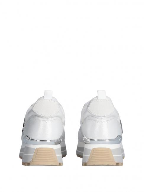 MAXI WONDER 01 Plateau-Sneaker aus Leder und Mesh Wei&szlig; - Damenschuhe