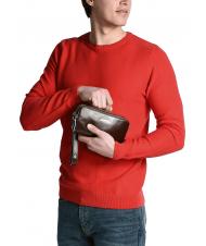 PIQUADRO BLUE SQUARE Mini-Ledertasche mit 3 Rei&szlig;verschl&uuml;ssen MAHAGONI - Tablettmappe &amp; Organizer - 4