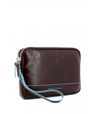 PIQUADRO BLUE SQUARE Clutch aus Leder mit Manschette MAHAGONI - Umh&auml;ngetaschen Herren - 2