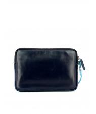 PIQUADRO BLUE SQUARE Clutch aus Leder mit Manschette Blau - Umh&auml;ngetaschen Herren - 3