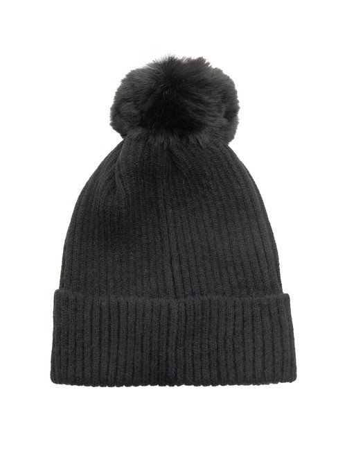 PON PON Kappe mit Manschette Schwarz - M&uuml;tzen/H&uuml;te