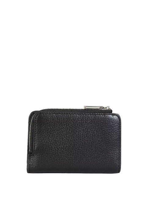 METALLIC SOFT Kleine Geldb&ouml;rse aus Leder Schwarz - Brieftaschen Damen