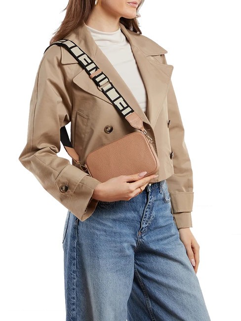 TEBE Schultertasche aus strukturiertem Leder H&auml;ute - Damentaschen