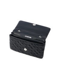 LOVE MOSCHINO QUILTED Kleine Umh&auml;ngetasche Schwarz Schwarz - Damentaschen - 4