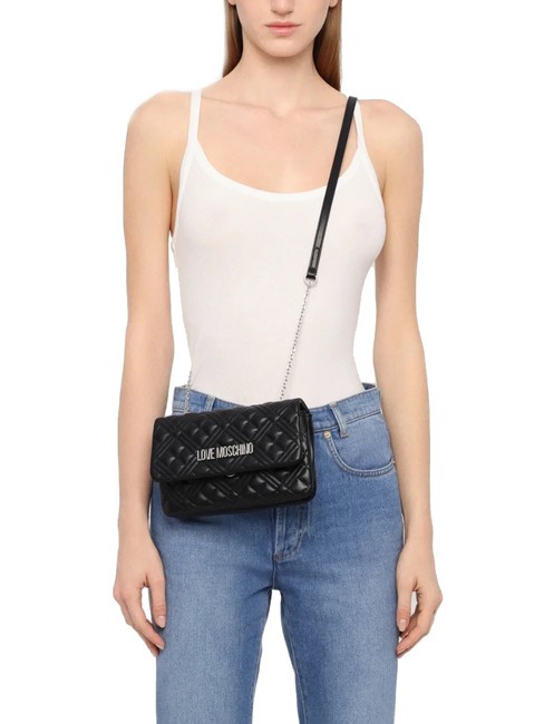 QUILTED Kleine Umh&auml;ngetasche Schwarz Schwarz - Damentaschen