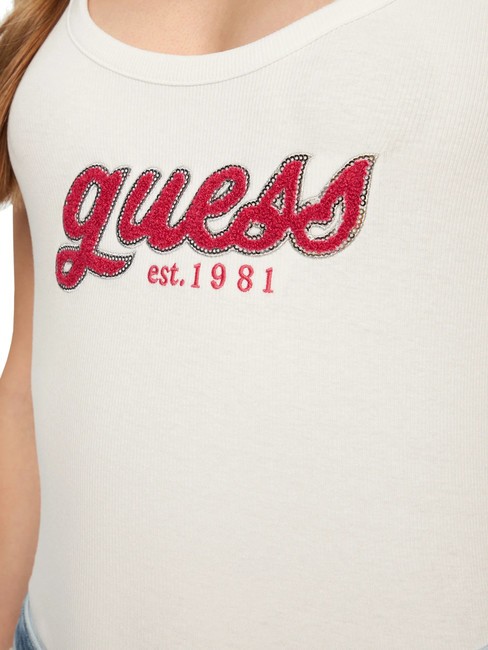 CHENILLE LOGO  Oberteil aus Baumwolle purwei&szlig; - T-Shirts und Tops f&uuml;r Damen