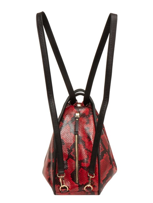 TRIO Rucksack aus St. Pythonleder rote Python - Damentaschen