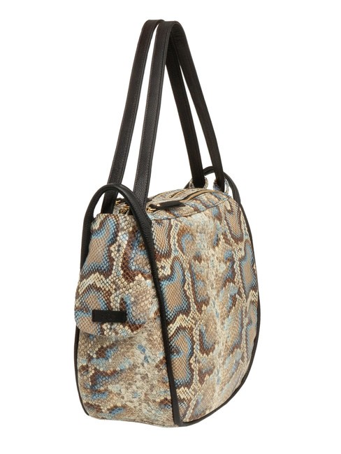 TRIO Rucksack aus St. Pythonleder graue Python - Damentaschen