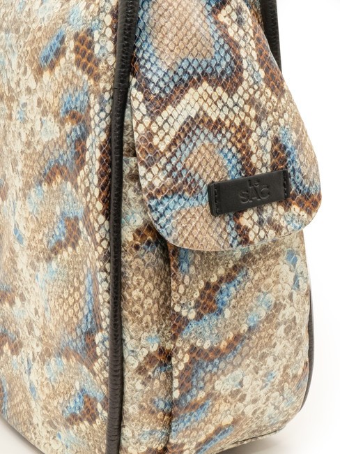 TRIO Rucksack aus St. Pythonleder graue Python - Damentaschen