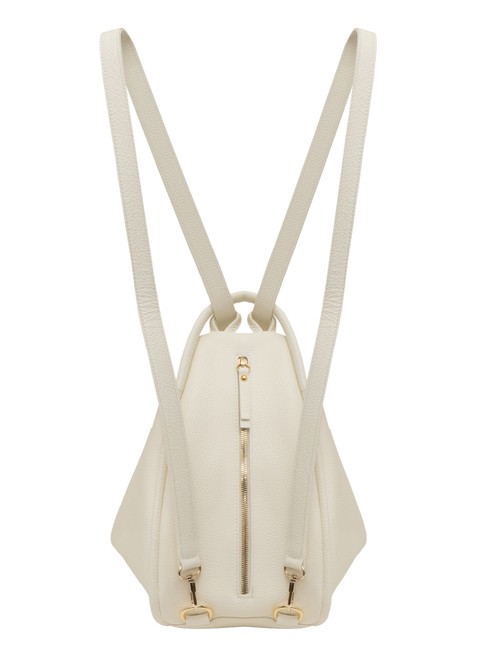 TRIO  Rucksack aus geh&auml;mmertem Leder Wei&szlig; - Damentaschen