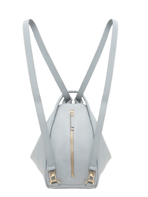TRIO  Rucksack aus geh&auml;mmertem Leder puderblau - Damentaschen