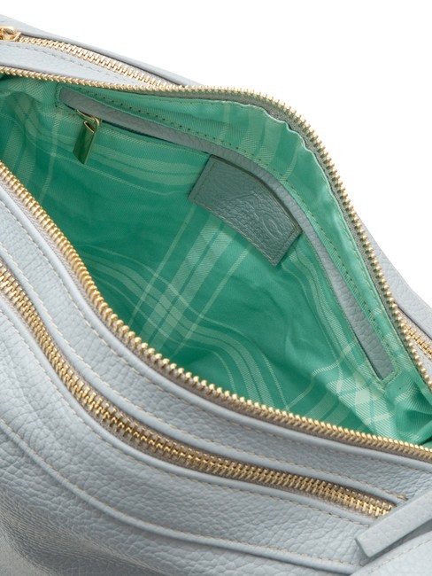 TRIO  Rucksack aus geh&auml;mmertem Leder puderblau - Damentaschen