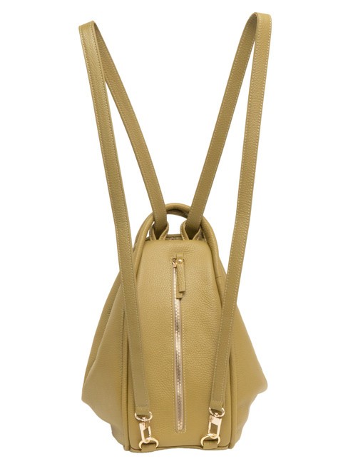 TRIO  Rucksack aus geh&auml;mmertem Leder Senf - Damentaschen