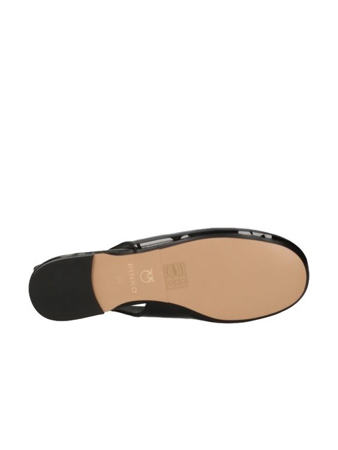 MAGGY Gl&auml;nzende Ballerinas mit Slingback schwarze Limousine - Damenschuhe