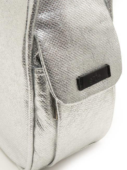 TRIO Rucksack aus Metallic-Leder Silber - Damentaschen