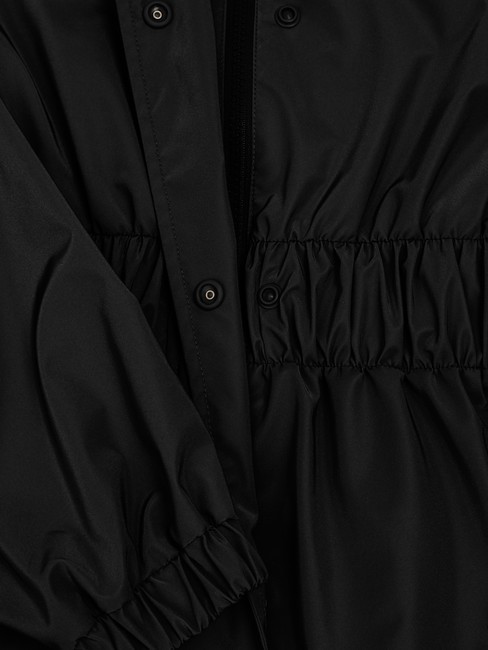 ROYALE Lange Jacke mit Kapuze Schwarz - Damenjacken