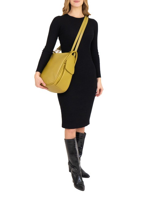 TRIO  Rucksack aus geh&auml;mmertem Leder Senf - Damentaschen